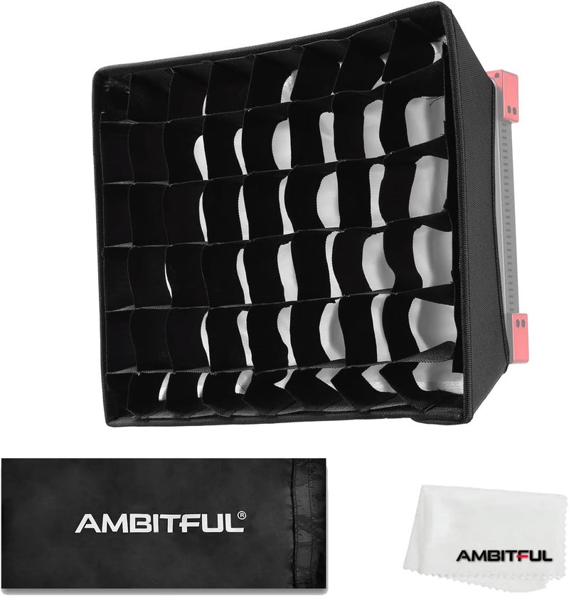 AMBITFUL LED Video Light Diffuser Honeycomb Grid Softbox Panel Light Softbox + Honeycomb Grid for LED Panel Light (35.5X 29.5cm/14''x11.6'') - Image 1